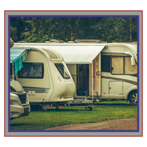 RVs parked in an RV park.