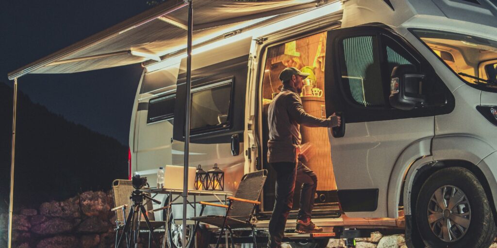 man getting in rv