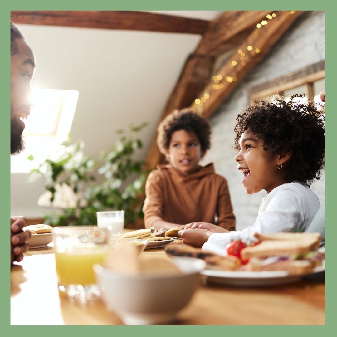 A family at breakfast