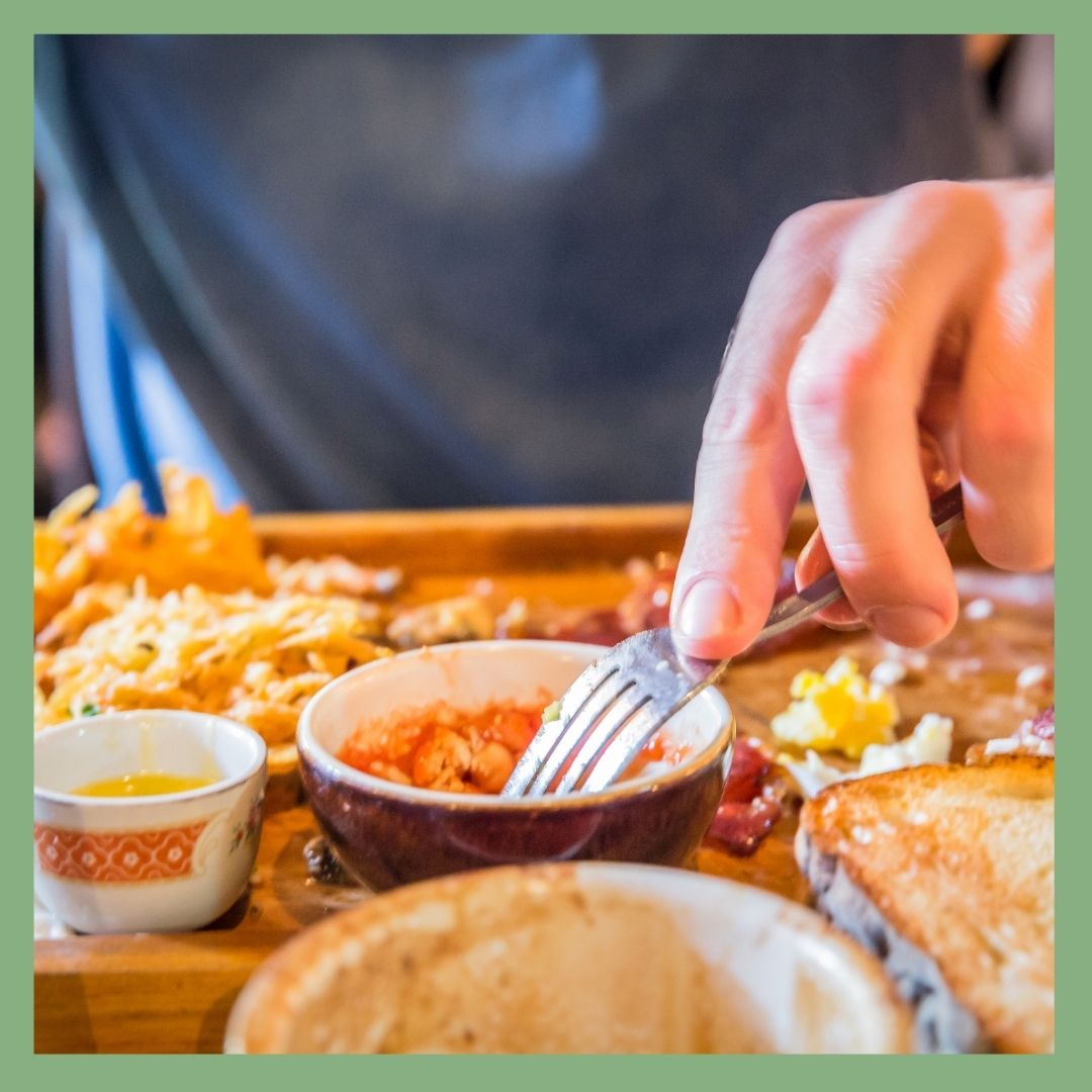 A man eating breakfast